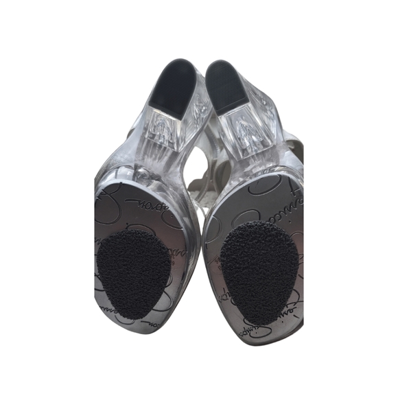 Jessica Simpson Open Toe Platform Clear High Heels - Picture 4 of 8